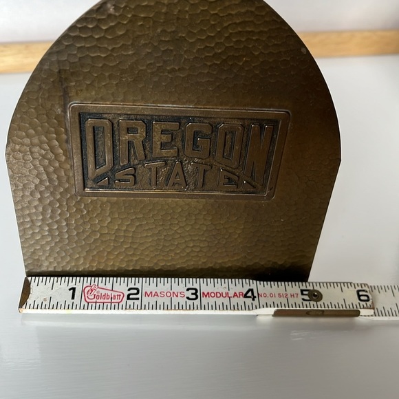 Oregon State Bookends Antique Brass Bookends Robbins Co. Attleboro MA - Picture 12 of 15